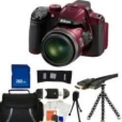 Online Nikon COOLPIX P520 Digital Camera (Red) + Accessory Bundle