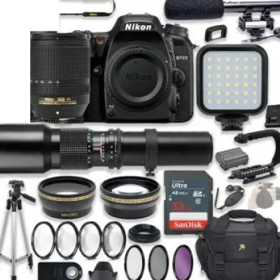 Hot Nikon D7500 DSLR Camera - 1581 with 18-140mm - 2213 and 500mm Lenses Professional Accessory Bundle