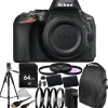 Clearance Nikon D5600 DSLR Camera (Body Only) 64GB Advanced Bundle With 2 Extra Batteries
