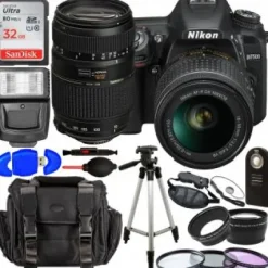 Outlet Nikon D7500 DSLR Camera with 18-55mm Lens (Black) 1581 with Tamron 70-300mm Lens for AF - AF017NII-700 and Accessory Bundle