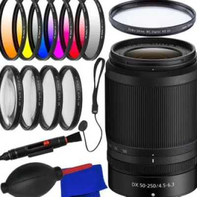 Fashion Nikon NIKKOR Z DX 50-250mm f/4.5-6.3 VR Lens + Protective Multi-Coated Digital HD UV Filter, 4PC Macro Close-Up Filter Kit (+1, 2, 4, 10 Diopter) & More (18pc Bundle)