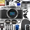 Fashion Nikon Zfc Mirrorless Camera with 16-50mm Lens (Silver)+ SanDisk 64GB Extreme SDXC Memory Card, Universal Speedlite with LED Light, 0.43x Wide-Angle Lens Attachment w/Detachable Macro & Much More(29pc Bundle)