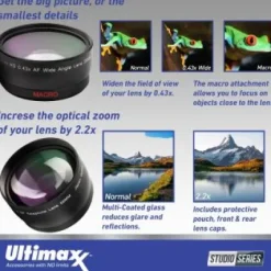 New Ultimaxx Olympus OM-5 Camera with 12-45mm Lens Bundle (Silver) - Includes: 64GB Extreme SDXC, 0.43x Wide-Angle Lens Attachment, Universal Speedlite & Much More (31pc Bundle)