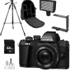 Outlet Olympus OM-D E-M10 Mark II Mirrorless Micro Four Thirds Digital Camera with 14-42mm Lens (Black) + 64GB Memory Card Accessory Kit