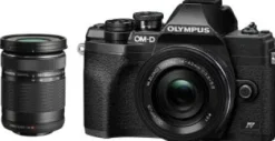 New Olympus OM-D E-M10 Mark IV Mirrorless Camera with 14-42mm EZ Lens & ED 40-150mm f/4-5.6 R Lens (Black)