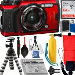 Hot Olympus Tough TG-6 Digital Camera (Red) - V104210RU000 with Essential Accessory Bundle