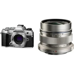Online M.Zuiko OM SYSTEM OM-5 Mirrorless Camera with M. Zuiko Digital ED 12mm f/2 Lens (Silver)