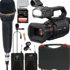 Sale Sony Panasonic HC-X2000 UHD 4K 3G-SDI/HDMI Pro Camcorder with Wireless Microphone Kit