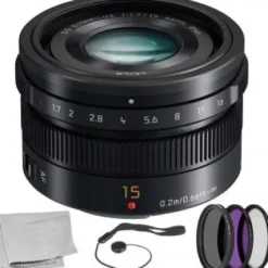 Fashion Panasonic Leica DG Summilux 15mm f/1.7 ASPH. Lens with 5 Piece Essentials Accessory Kit