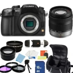 Hot Panasonic Lumix DMC GH3 16.05 MP Digital camera  Black with G Vario 14 42mm f/3.5  5.6 Asph. / MEGA O.I.S. Lens  + Accessory Bundle