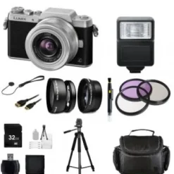 Hot Panasonic Lumix DMC-GF7 Mirrorless Micro Four Thirds Digital Camera with 12-32mm f/3.5-5.6 ASPH. Lens (Silver) + Professional Photographers Bundle
