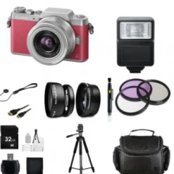 Best Panasonic Lumix DMC-GF7 Mirrorless Micro Four Thirds Digital Camera with 12-32mm f/3.5-5.6 ASPH. Lens (Pink and Silver) + Professional Photographers Bundle