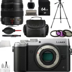 Clearance Panasonic Lumix DMC-GX8 Mirrorless Micro Four Thirds Digital Camera (Silver) + Lumix G X Vario 12-35mm + 64GB Memory Card Accessory Bundle