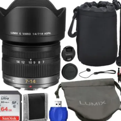 Discount Panasonic Lumix G Vario 7-14mm f/4 ASPH. Lens - H-F007014 Starter Bundle