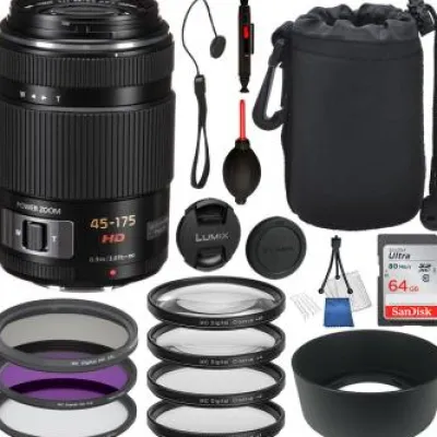 Fashion Panasonic Lumix G X Vario PZ 45-175mm f/4-5.6 ASPH. POWER O.I.S. Lens - H-PS45175K Must Have Bundle