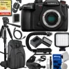Sale Panasonic Lumix GH5 II Mirrorless Camera (Body Only) + SanDisk 128GB Extreme SDXC, Deluxe Water-Resistant Camera Backpack, Lightweight 60â€ Tripod, Action Grip Stabilizer & Much More (22pc Bundle)