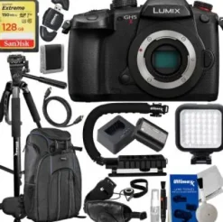 Sale Panasonic Lumix GH5 II Mirrorless Camera (Body Only) + SanDisk 128GB Extreme SDXC, Deluxe Water-Resistant Camera Backpack, Lightweight 60â€ Tripod, Action Grip Stabilizer & Much More (22pc Bundle)