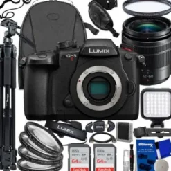 Discount Panasonic Lumix GH5 II Mirrorless Camera with 12-60mm f/3.5-5.6 Lens + 2X SanDisk 64GB Ultra Memory Cards, Water-Resistant Camera Backpack, Lightweight 72â€ Tripod & Much More (32pc Bundle)