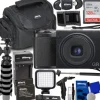 Outlet Ricoh GR IIIx Digital Camera + SanDisk 128GB Ultra SDXC Memory Card, 2X Replacement Batteries, LED Light Kit with Mounting Bracket, Selfie Stick & Much More (22pc Bundle)