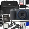 Fashion Ricoh GR IIIx Urban Edition Digital Camera with Advanced Bundle: + SanDisk 128GB Ultra SDXC Memory Card, 2x Replacement Batteries, LED Light Kit & Much More (22pc Bundle)