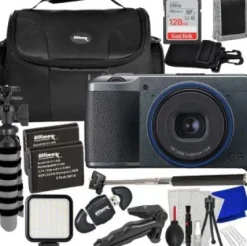 Fashion Ricoh GR IIIx Urban Edition Digital Camera with Advanced Bundle: + SanDisk 128GB Ultra SDXC Memory Card, 2x Replacement Batteries, LED Light Kit & Much More (22pc Bundle)