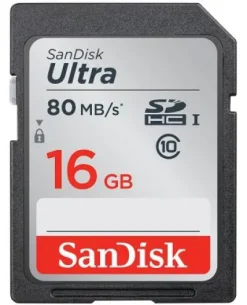 Best Sandisk 16GB Ultra Class 10 SDHC UHS-I Memory Card Up to 80MB, Grey/Black (SDSDUNC-016G-GN6IN)