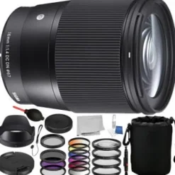 Clearance Sigma 16mm f/1.4 DC DN Contemporary Lens for Sony E with Accessory Bundle