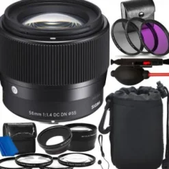 Sale Sigma 56mm f/1.4 DC DN Contemporary Lens for Sony E with Accessory Bundle