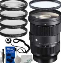 New Sigma 24-70mm f/2.8 DG DN Art Lens for Sony E with Starter Accessory Bundle: Manufacturerâ€™s Accessories, Professional UV Filter, 4PC Macro Close-Up Filter Kit (+1, 2, 4, 10 Diopter) & More