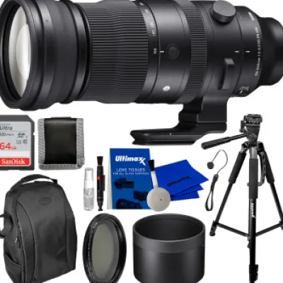 Outlet Sigma 150-600mm f/5-6.3 DG DN OS Sports Lens for Sony E with Essential Accessory Bundle.