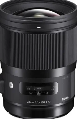 Sale Sigma 28mm f/1.4 DG HSM Art Lens for Canon EF + Multi-Coated 3PC UV Filter Kit, Variable Neutral Density Filter (ND2-ND400) & More (17pc Bundle)