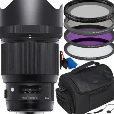 Hot Sigma 85mm f/1.4 DG HSM Art Lens for Nikon F - 321955 with Accessory Bundle