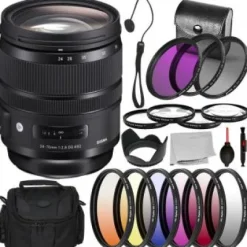 New Sigma 24-70mm f/2.8 DG OS HSM Art Lens for Canon EF - 576954 with Essential Bundle