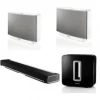 Online Sonos Deluxe Royalty Kit (Featuring:) PLAYBAR Wireless Soundbar + 2 PLAY:5 Speakers (White) and SUB Wireless Subwoofer (Black Gloss)
