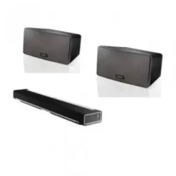 Sale Sonos PLAYBAR Wireless Soundbar + 2 PLAY:3 All-in-One Wireless Music Player / Speakers (Black)