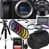 Online Sony Alpha a6400 Mirrorless Digital Camera with 35mm Lens & Essential Accessory Bundle