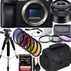 Online Sony Alpha a6400 Mirrorless Digital Camera with 35mm Lens & Essential Accessory Bundle
