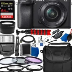 Discount Sony Alpha a6400 Mirrorless Digital Camera with 16-50mm Lens and Essential Accessory Bundle