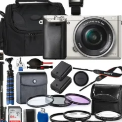Online Sony Alpha a6000 Mirrorless Digital Camera with 16-50mm Lens (Silver) - ILCE6000L/S and Advanced Bundle