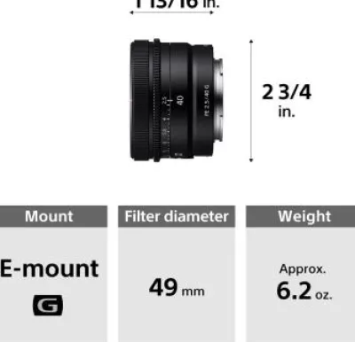 Clearance Sony FE 40mm f/2.5 G Lens + 0.43x Wide-Angle Lens Attachment with Detachable Macro, 3PC Multi-Coated UV Filter Kit (UV, CPL, FLD), 2.2X Telephoto Lens Attachment & Much More (20pc Bundle)