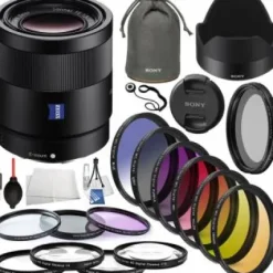 New Sony Sonnar T* FE 55mm f/1.8 ZA Lens - SEL55F18Z Professional Lens Bundle