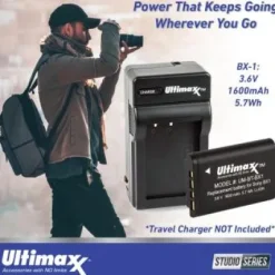 New Ultimaxx Sony ZV-1F Camera Bundle (Black) - Includes: 64GB Ultra Memory Card, Extended Life Replacement Battery (1600 mAh), Protective UV Filter & More (15pc Bundle)