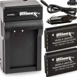 Clearance Ultimaxx AC/DC Rapid Home & Travel Charger with 2 BX1 Extended Life Batteries