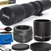 Fashion Ultimaxx High-Power 500mm/1000mm f/8 Manual Multi-Coated Preset Telephoto Lens Kit for Nikon Z6, Z7 Mirrorless Cameras - Includes: 2X Teleconverter with T-Mount to Nikon Z-Mount Adapter & More