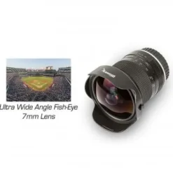 Best Ultimaxx 7mm f/3 HD Aspherical Fisheye Lens & Removable Hood Kit for Canon EOS 90D,80D, 77D, 70D, 60D, 60Da, 50D, 7D, T7i, T7s, T7, T6s, T6i, T6, T5i, T5, SL1, SL2 and SL3 Digital SLR Cameras