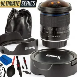New Ultimaxx 7mm f/3 HD Aspherical Fisheye Lens Kit for Sony FS7, FS7M2, FS5, FS5M2K, a9, a99ii; A7, II, R, SII, III, RIII; a6500, a6300, a6000, a5100, a5000, NEX Series & Other E-Mount Digital Cameras