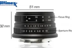 Online Ultimaxx 25mm f/1.8 Manual Lens Kit for Sony FS7, FS7M2, FS5, FS5M2K, a9, a99II, A7, A7II, A7R, A7SII, A7III, A7RIII, a6500, a6300, a6000, a5100, a5000, a3000, NEX Series & Other E-Mount Cameras
