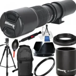 Discount Ultimaxx 500mm F/8.0 Multi Coated High-Power Preset Telephoto Lens (for Canon) and Accessory Bundle