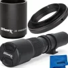 Online Ultimaxx 500mm/1000mm f/8 Preset Telephoto Lens Kit for Canon EOS 80D,77D,70D,60D,60Da,50D,7D,7D II,6D,6D II,5D Mark II,III,IV,5DS,1DS,T7i,T7s,T7,T6s,T6i,T6,T5i,T5,T4i,SL2 & SL1 Digital SLR Cameras