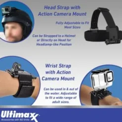 Best Ultimaxx Starter GoPro HERO11 Black Mini Bundle - Includes: 64GB Ultra MicroSDXC, Wrist & Head Straps with Action Camera Mounts, Water-Resistant Gadget Bag, Selfie-Stick & More (15pc Bundle)